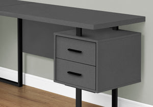 I 7615 Computer Desk - 70"L / Modern Grey / Black Metal / L/R - Furniture Depot