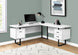 I 7616 Computer Desk - 70"L / White / Black Metal / L/R Face - Furniture Depot
