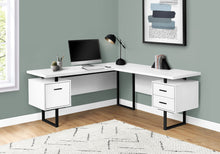 Load image into Gallery viewer, I 7616 Computer Desk - 70&quot;L / White / Black Metal / L/R Face - Furniture Depot