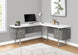 I 7618 Computer Desk - 70"L / White/ Concrete/ Silver Metal/ L/R - Furniture Depot