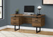 I 7625 Computer Desk - 60"L / Walnut / Black Metal - Furniture Depot