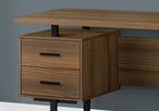 I 7625 Computer Desk - 60"L / Walnut / Black Metal - Furniture Depot