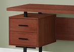 I 7626 Computer Desk - 60"L / Cherry / Black Metal - Furniture Depot