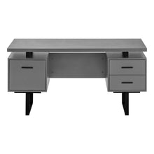 Load image into Gallery viewer, I 7630 Computer Desk - 60&quot;L / Modern Grey / Black Metal - Furniture Depot