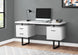 I 7631 Computer Desk - 60"L / White / Black Metal - Furniture Depot (7881145876728)