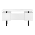 I 7631 Computer Desk - 60"L / White / Black Metal - Furniture Depot (7881145876728)