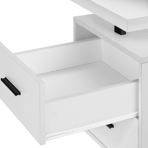 I 7631 Computer Desk - 60"L / White / Black Metal - Furniture Depot (7881145876728)