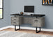 I 7632 Computer Desk - 60"L / Black/Grey Concrete/ Silver Metal - Furniture Depot