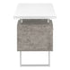 I 7633 Computer Desk - 60"L / White/ Grey Concrete/ Silver Metal - Furniture Depot