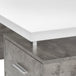 I 7633 Computer Desk - 60"L / White/ Grey Concrete/ Silver Metal - Furniture Depot