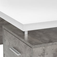 Load image into Gallery viewer, I 7633 Computer Desk - 60&quot;L / White/ Grey Concrete/ Silver Metal - Furniture Depot