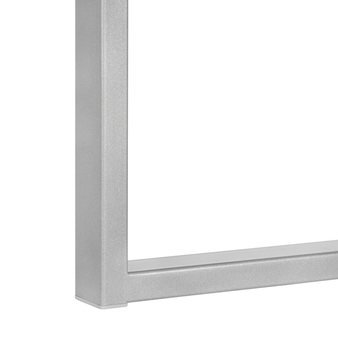 I 7633 Computer Desk - 60"L / White/ Grey Concrete/ Silver Metal - Furniture Depot