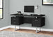 I 7634 Computer Desk - 60"L / Black / Silver Metal - Furniture Depot