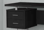 I 7634 Computer Desk - 60"L / Black / Silver Metal - Furniture Depot