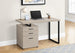 I 7644 Computer Desk - 48"L / Modern Taupe / Black Metal / L/R - Furniture Depot