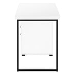 I 7646 Computer Desk - 48"L / White / Black Metal / L/R Face - Furniture Depot