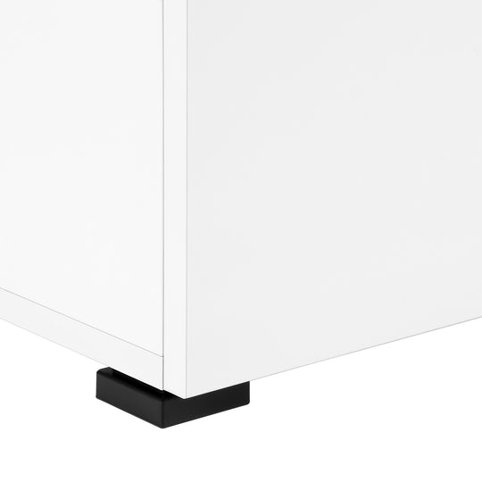 I 7646 Computer Desk - 48"L / White / Black Metal / L/R Face - Furniture Depot