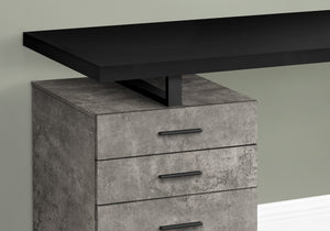 I 7647 Computer Desk - 48"L / Black / Concrete/ Black Metal/ L/R - Furniture Depot (7881147187448)