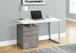 I 7648 Computer Desk - 48"L / White/ Concrete/ Silver Metal/ L/R - Furniture Depot