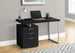 I 7649 Computer Desk - 48"L / Black / Silver Metal / L/R Face - Furniture Depot