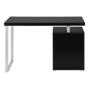 I 7649 Computer Desk - 48"L / Black / Silver Metal / L/R Face - Furniture Depot