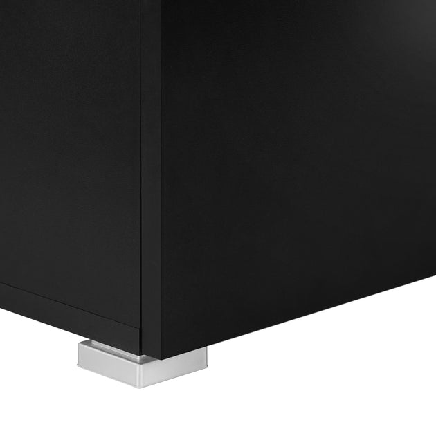 I 7649 Computer Desk - 48"L / Black / Silver Metal / L/R Face - Furniture Depot