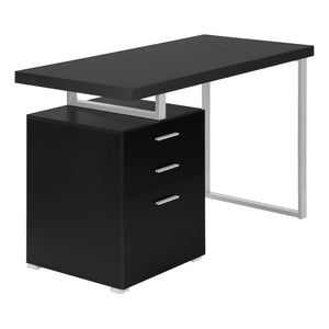 I 7649 Computer Desk - 48"L / Black / Silver Metal / L/R Face - Furniture Depot