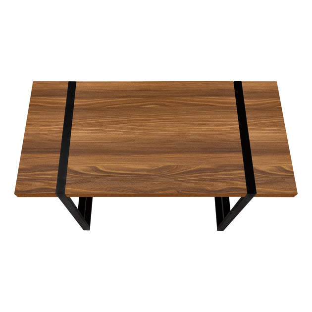 I 7655 Computer Desk - 48"L / Walnut / Black Metal - Furniture Depot