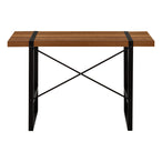 I 7655 Computer Desk - 48"L / Walnut / Black Metal - Furniture Depot