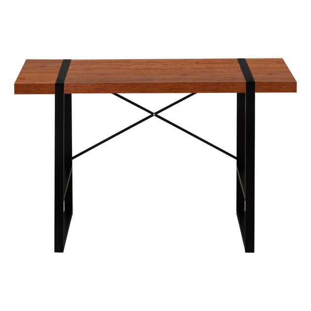 I 7656 Computer Desk - 48"L / Cherry / Black Metal - Furniture Depot