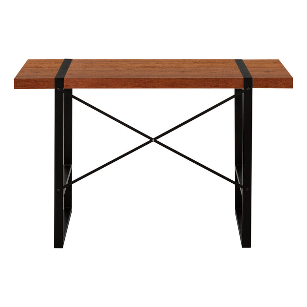 I 7656 Computer Desk - 48"L / Cherry / Black Metal - Furniture Depot