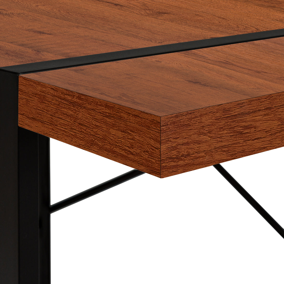 I 7656 Computer Desk - 48"L / Cherry / Black Metal - Furniture Depot