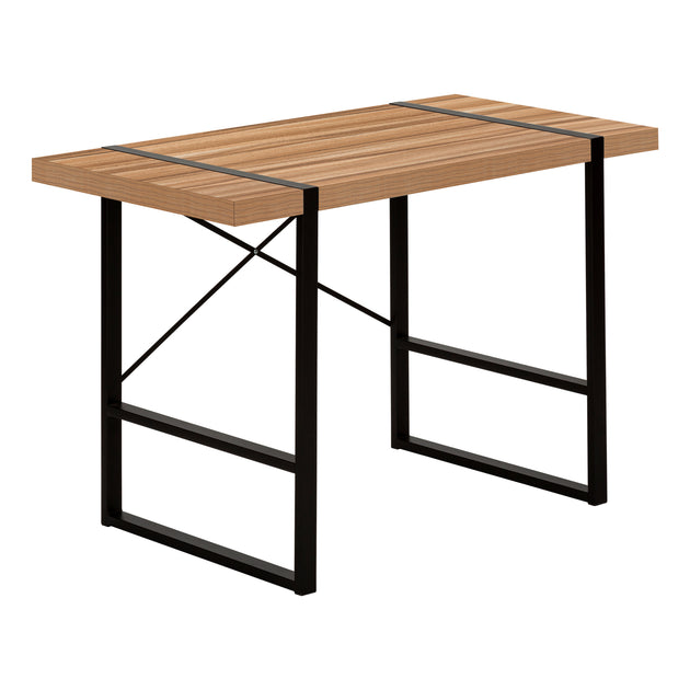 I 7657 Computer Desk - 48"L / Light Reclaimed Wood / Black Metal - Furniture Depot