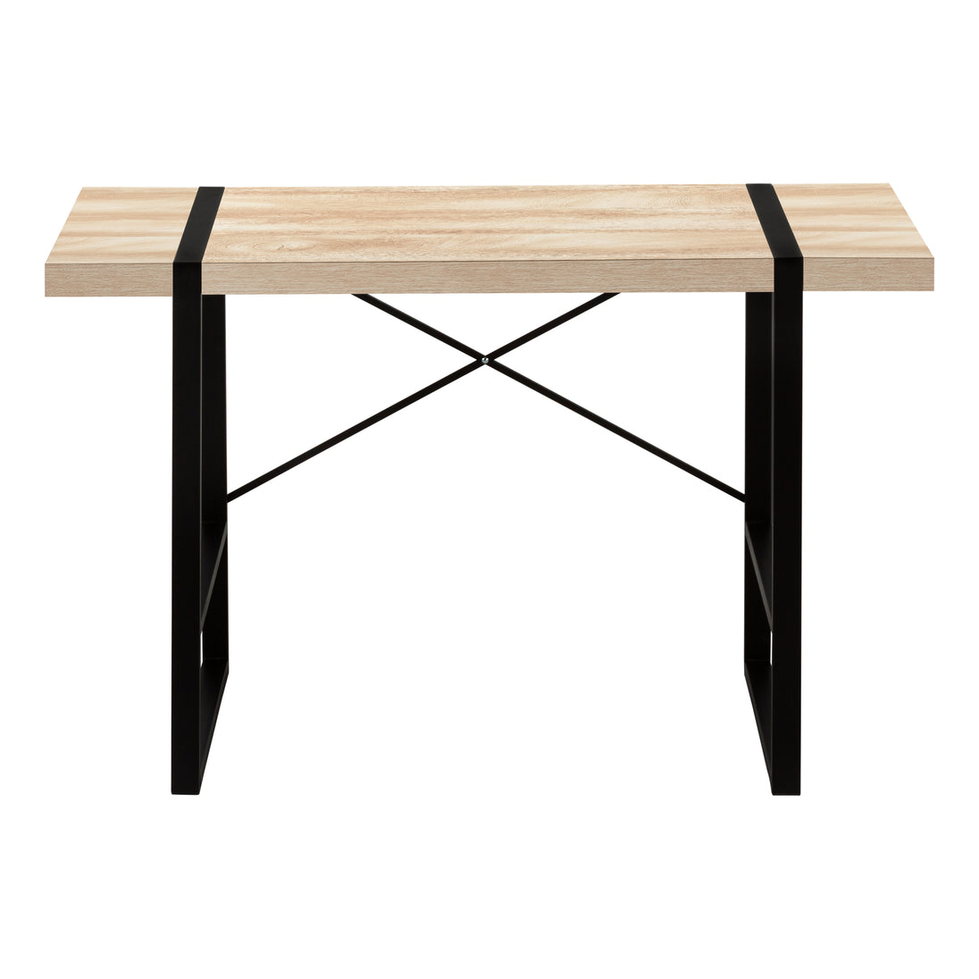 I 7658 Computer Desk - 48"L / Natural / Black Metal - Furniture Depot (7881148203256)