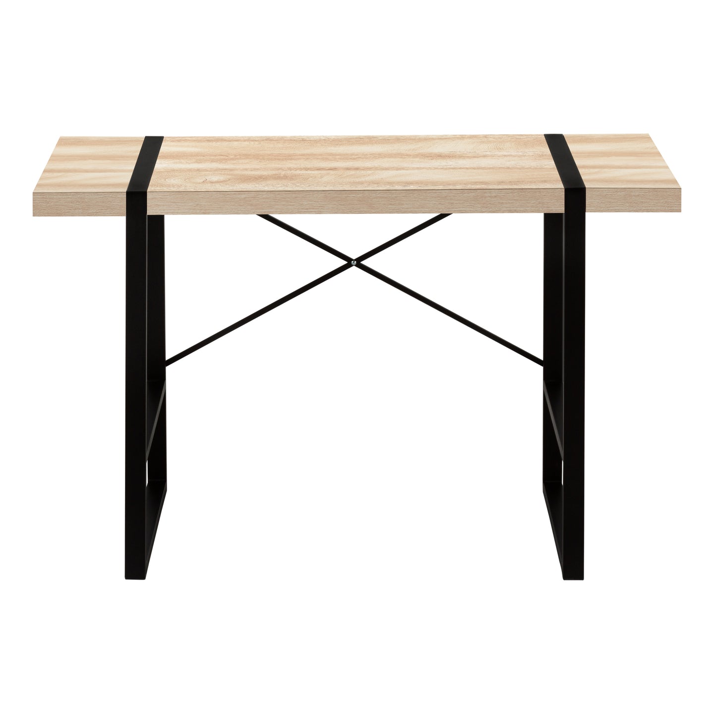 I 7658 Computer Desk - 48"L / Natural / Black Metal - Furniture Depot (7881148203256)