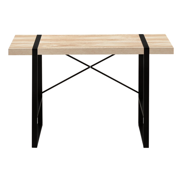 I 7658 Computer Desk - 48"L / Natural / Black Metal - Furniture Depot (7881148203256)