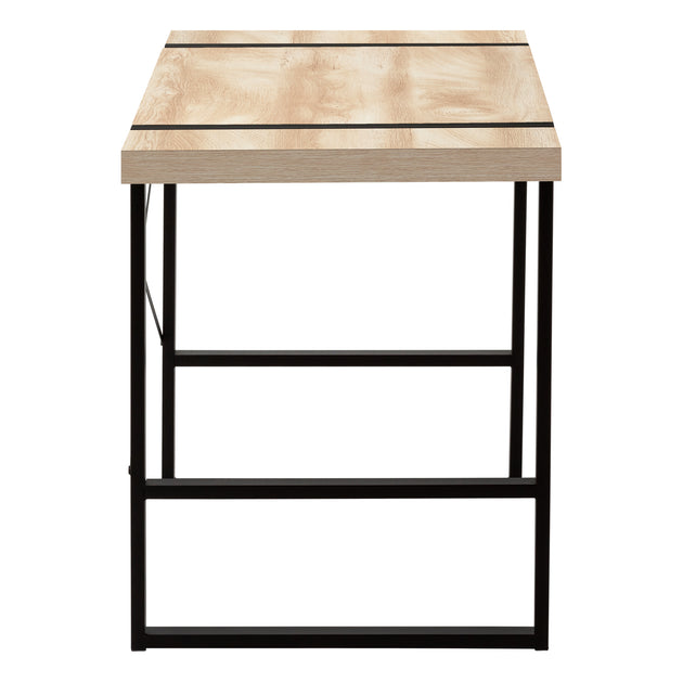 I 7658 Computer Desk - 48"L / Natural / Black Metal - Furniture Depot (7881148203256)