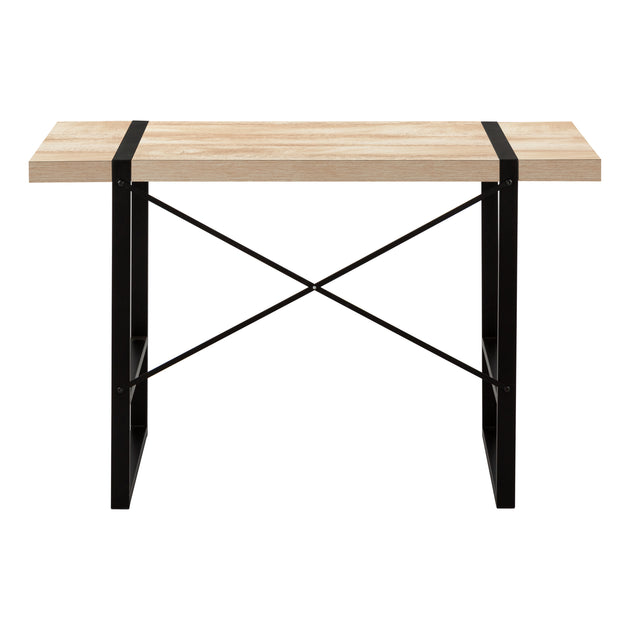I 7658 Computer Desk - 48"L / Natural / Black Metal - Furniture Depot (7881148203256)