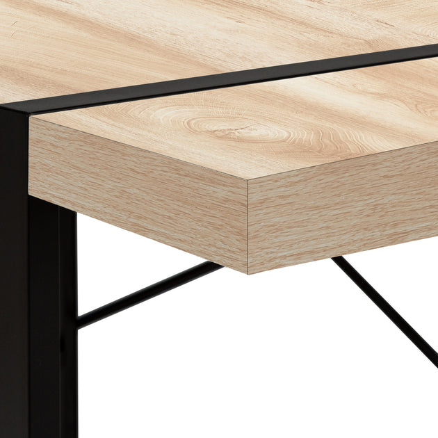 I 7658 Computer Desk - 48"L / Natural / Black Metal - Furniture Depot (7881148203256)