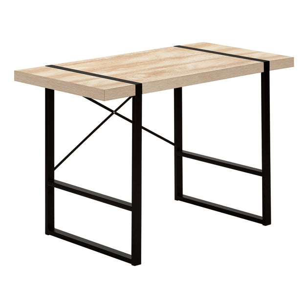I 7658 Computer Desk - 48"L / Natural / Black Metal - Furniture Depot (7881148203256)