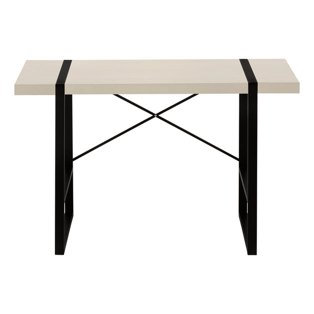 I 7659 Computer Desk - 48"L / Modern Taupe / Black Metal - Furniture Depot (7881148367096)