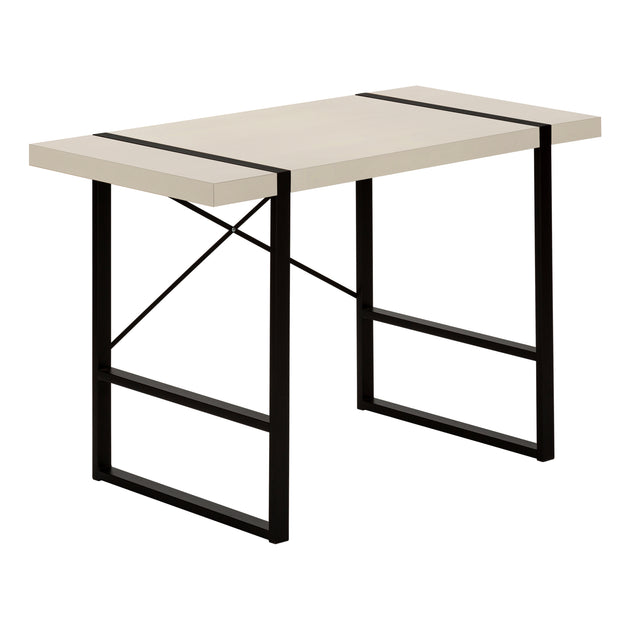 I 7659 Computer Desk - 48"L / Modern Taupe / Black Metal - Furniture Depot (7881148367096)