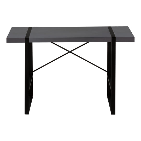 I 7660 Computer Desk - 48"L / Modern Grey / Black Metal - Furniture Depot (7881148498168)