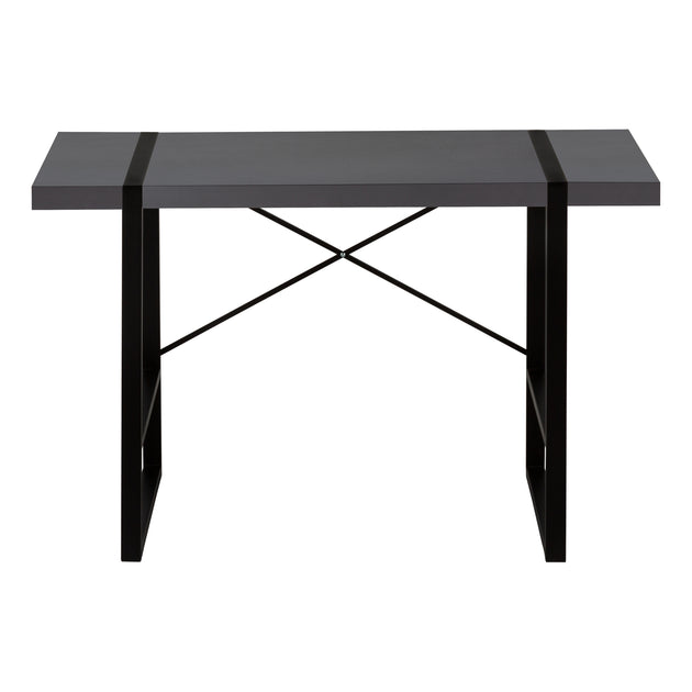 I 7660 Computer Desk - 48"L / Modern Grey / Black Metal - Furniture Depot (7881148498168)