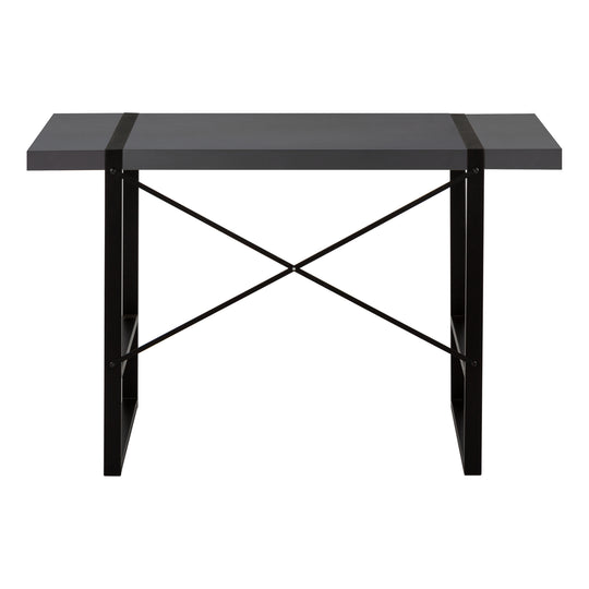 I 7660 Computer Desk - 48"L / Modern Grey / Black Metal - Furniture Depot (7881148498168)