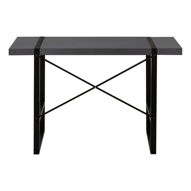 I 7660 Computer Desk - 48"L / Modern Grey / Black Metal - Furniture Depot (7881148498168)