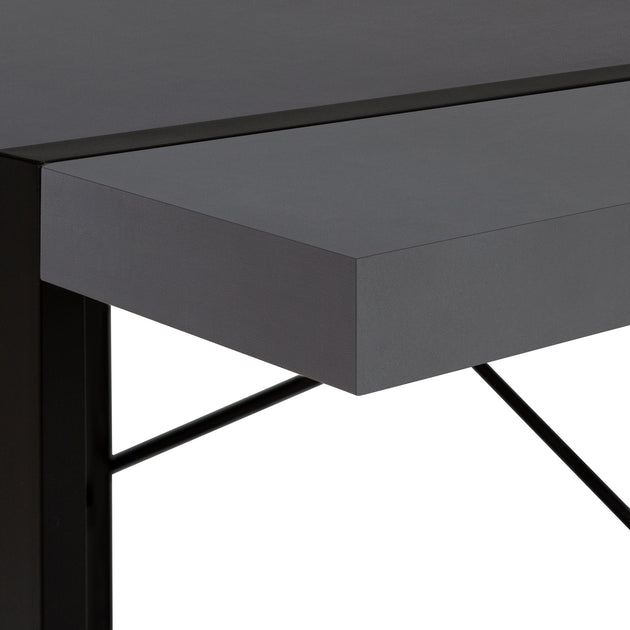 I 7660 Computer Desk - 48"L / Modern Grey / Black Metal - Furniture Depot (7881148498168)