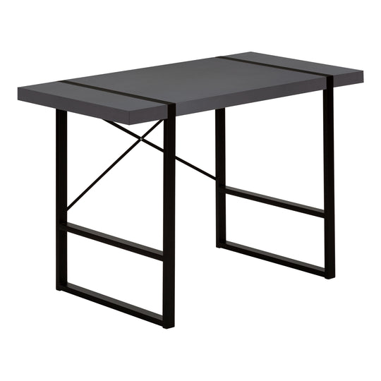 I 7660 Computer Desk - 48"L / Modern Grey / Black Metal - Furniture Depot (7881148498168)