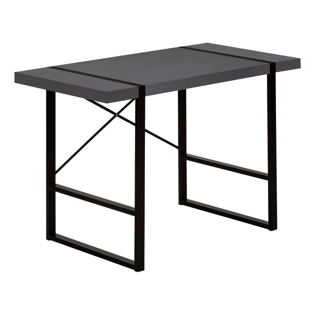 I 7660 Computer Desk - 48"L / Modern Grey / Black Metal - Furniture Depot (7881148498168)