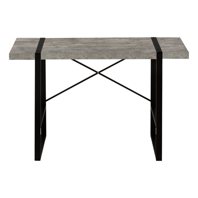 I 7661 Computer Desk - 48"L / Grey Concrete-Look / Black Metal - Furniture Depot